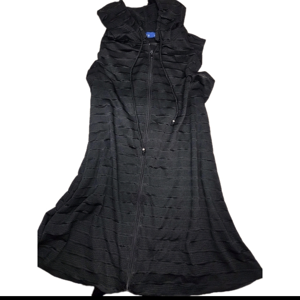 Chic Apt. 9 Black Textured Sleeveless Bathing Suit Cover Size Medium